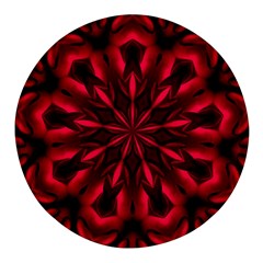 Kaleidoscope Template Red Abstract Round Glass Fridge Magnet (4 Pack) by Grandong