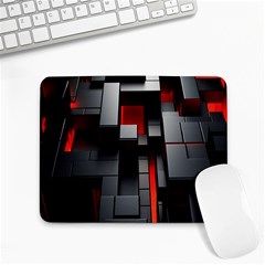 3d Back Red Abstract Pattern Small Mousepad by Grandong