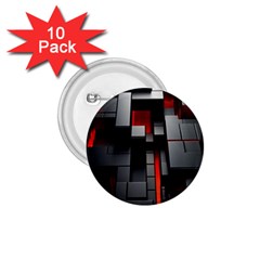 3d Back Red Abstract Pattern 1 75  Buttons (10 Pack) by Grandong