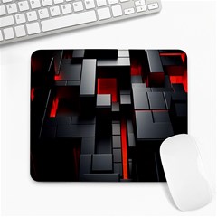 3d Back Red Abstract Pattern Large Mousepad by Grandong