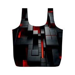 3d Back Red Abstract Pattern Full Print Recycle Bag (m) by Grandong