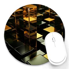 Abstract Shiny Pattern Round Mousepad by Grandong