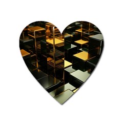 Abstract Shiny Pattern Heart Magnet by Grandong