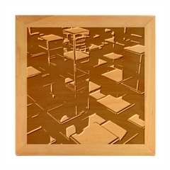 Abstract Shiny Pattern Wood Photo Frame Cube by Grandong