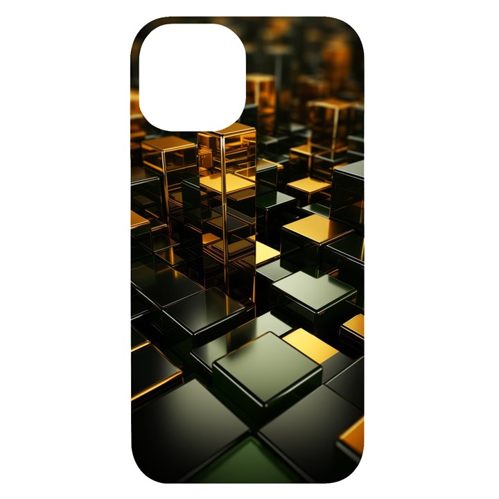 Abstract Shiny Pattern iPhone 14 Black UV Print Case