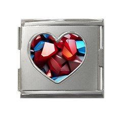 Jewelry Gemstones Mega Link Heart Italian Charm (18mm) by Grandong