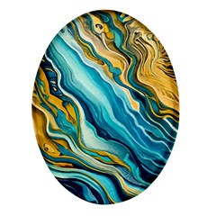 Painting Liquid Water Oval Glass Fridge Magnet (4 Pack) by Grandong