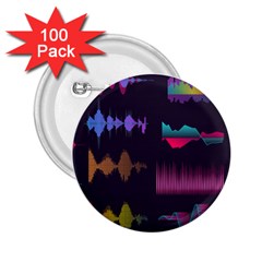 Colorful Sound Wave Set 2 25  Buttons (100 Pack)  by Bedest