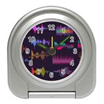 Colorful Sound Wave Set Travel Alarm Clock Front