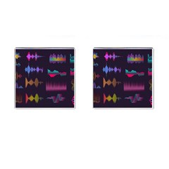 Colorful Sound Wave Set Cufflinks (square) by Bedest