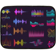 Colorful Sound Wave Set Two Sides Fleece Blanket (mini) by Bedest