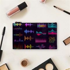 Colorful Sound Wave Set Cosmetic Bag (small) by Bedest