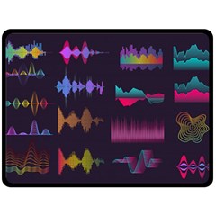 Colorful Sound Wave Set Fleece Blanket (large) by Bedest