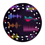 Colorful Sound Wave Set Ornament (Round Filigree) Front