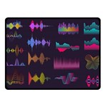 Colorful Sound Wave Set Two Sides Fleece Blanket (Small) 45 x34  Blanket Back