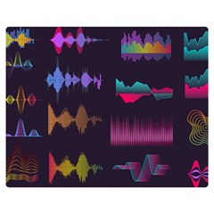 Colorful Sound Wave Set Two Sides Premium Plush Fleece Blanket (medium) by Bedest