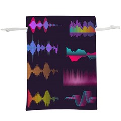 Colorful Sound Wave Set Lightweight Drawstring Pouch (xl) by Bedest