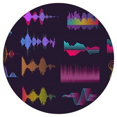 Colorful Sound Wave Set Round Trivet by Bedest