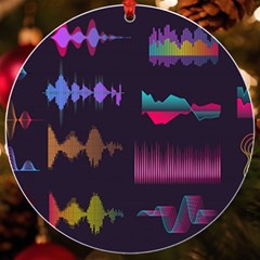 Colorful Sound Wave Set Uv Print Acrylic Ornament Round by Bedest