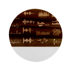 Colorful Sound Wave Set Marble Wood Coaster (round) by Bedest