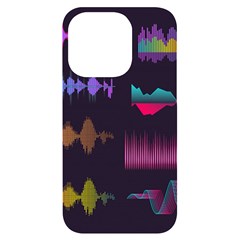 Colorful Sound Wave Set Iphone 14 Pro Black Uv Print Case by Bedest