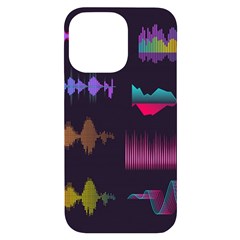 Colorful Sound Wave Set Iphone 14 Pro Max Black Uv Print Case by Bedest