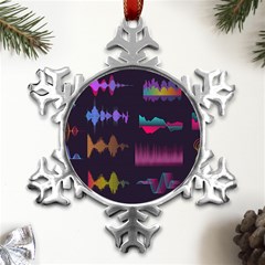 Colorful Sound Wave Set Metal Small Snowflake Ornament by Bedest