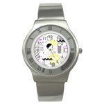 Graphic Design Geometric Background Stainless Steel Watch Front