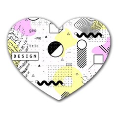 Graphic Design Geometric Background Heart Mousepad by Bedest