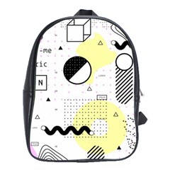 Graphic Design Geometric Background School Bag (xl) by Bedest