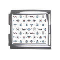 Insects Icons Square Seamless Pattern Mega Link Italian Charm (18mm) by Bedest