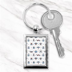 Insects Icons Square Seamless Pattern Key Chain (rectangle) by Bedest