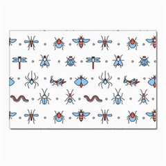 Insects Icons Square Seamless Pattern Postcard 4 x 6  (pkg Of 10) by Bedest