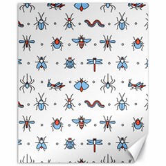 Insects Icons Square Seamless Pattern Canvas 11  X 14  by Bedest