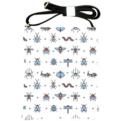 Insects Icons Square Seamless Pattern Shoulder Sling Bag by Bedest