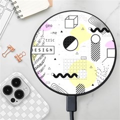 Graphic Design Geometric Background Wireless Fast Charger(black) by Bedest