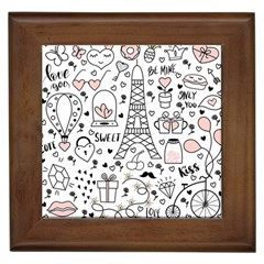 Big Collection With Hand Drawn Objects Valentines Day Framed Tile by Bedest