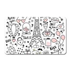 Big Collection With Hand Drawn Objects Valentines Day Magnet (rectangular) by Bedest