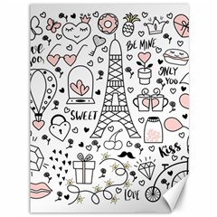 Big Collection With Hand Drawn Objects Valentines Day Canvas 36  X 48  by Bedest