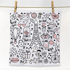 Big Collection With Hand Drawn Objects Valentines Day Face Towel by Bedest