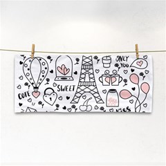 Big Collection With Hand Drawn Objects Valentines Day Hand Towel by Bedest