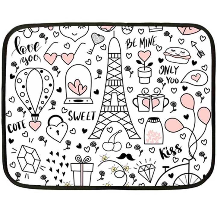 Big Collection With Hand Drawn Objects Valentines Day Fleece Blanket (Mini)