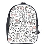 Big Collection With Hand Drawn Objects Valentines Day School Bag (Large) Front