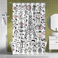 Big Collection With Hand Drawn Objects Valentines Day Shower Curtain 48  X 72  (small)  by Bedest