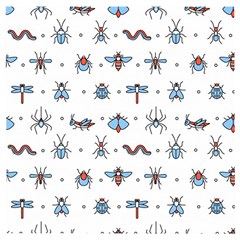 Insects Icons Square Seamless Pattern Wooden Puzzle Square by Bedest