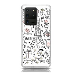 Big Collection With Hand Drawn Objects Valentines Day Samsung Galaxy S20 Ultra 6 9 Inch Tpu Uv Case by Bedest