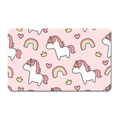 Cute Unicorn Rainbow Seamless Pattern Background Magnet (rectangular) by Bedest