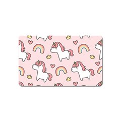 Cute Unicorn Rainbow Seamless Pattern Background Magnet (name Card) by Bedest