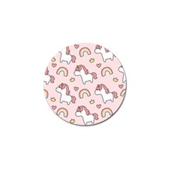 Cute Unicorn Rainbow Seamless Pattern Background Golf Ball Marker by Bedest