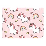 Cute Unicorn Rainbow Seamless Pattern Background Two Sides Premium Plush Fleece Blanket (Mini) 35 x27  Blanket Front